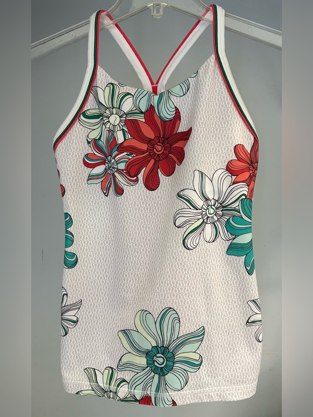 Lululemon Floral Racerback Tank with Mesh Pocket in Back